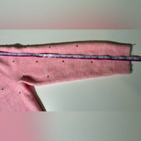 Lilly Pulitzer Ellorie Bow Sweater Pink Heathered ConchShell Paradise Rhinestone - Picture 10 of 11